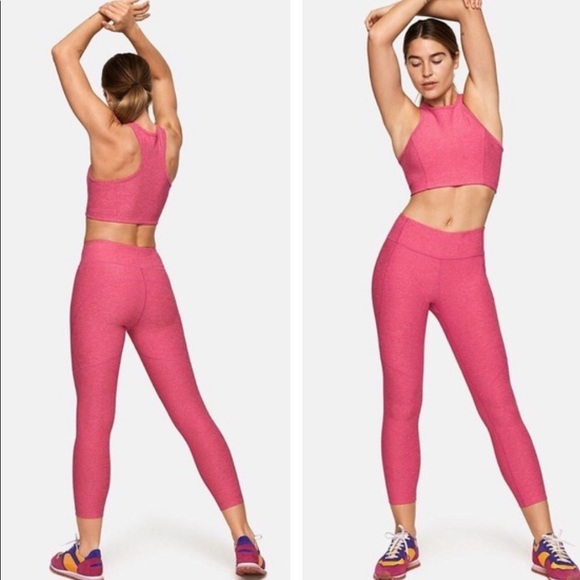 Outdoor Voices 3/4 Warm Up Leggings in Pink - Picture 1 of 4